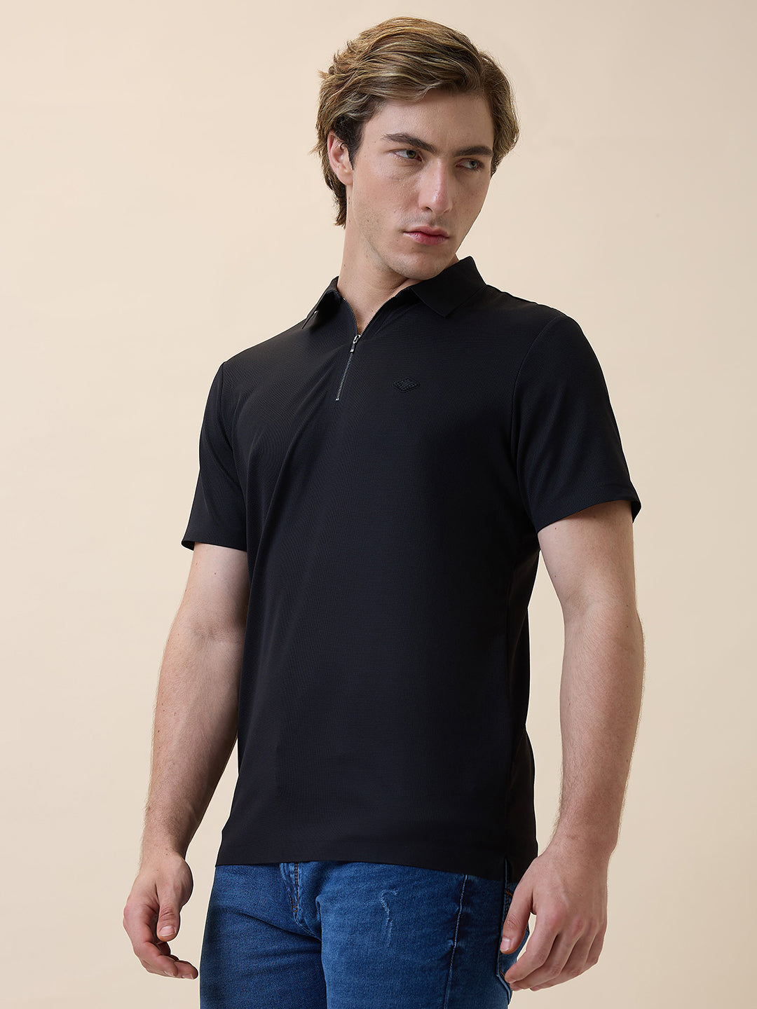 Men's Premium Solid Polo Collar Half Sleeves Regular Fit T-shirt Secondary image