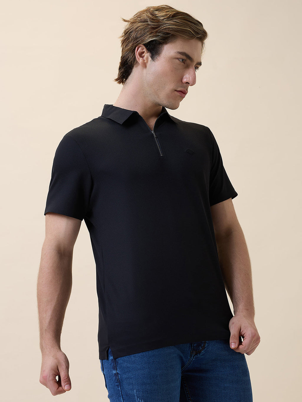Men's Premium Solid Polo Collar Half Sleeves Regular Fit T-shirt