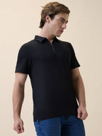 Men's Premium Solid Polo Collar Half Sleeves Regular Fit T-shirt