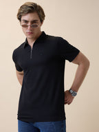 Men's Premium Solid Polo Collar Half Sleeves Regular Fit T-shirt