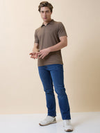 Men's Premium Solid Polo Collar Half Sleeves Regular Fit T-shirt