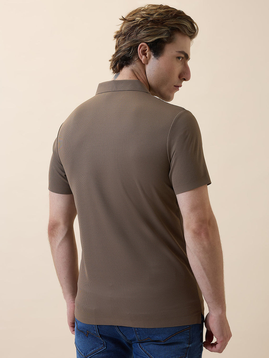 Men's Premium Solid Polo Collar Half Sleeves Regular Fit T-shirt