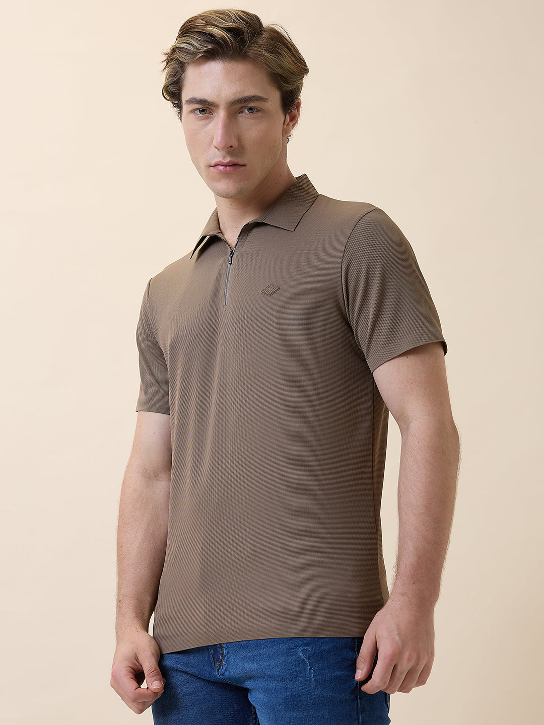 Men's Premium Solid Polo Collar Half Sleeves Regular Fit T-shirt Secondary image