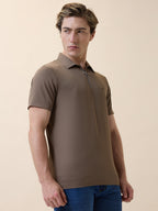 Men's Premium Solid Polo Collar Half Sleeves Regular Fit T-shirt