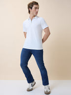 Men's Premium Solid Polo Collar Half Sleeves Regular Fit T-shirt
