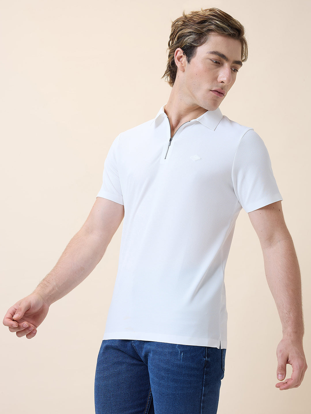 Men's Premium Solid Polo Collar Half Sleeves Regular Fit T-shirt