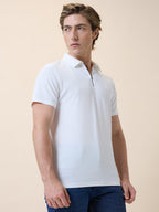 Men's Premium Solid Polo Collar Half Sleeves Regular Fit T-shirt