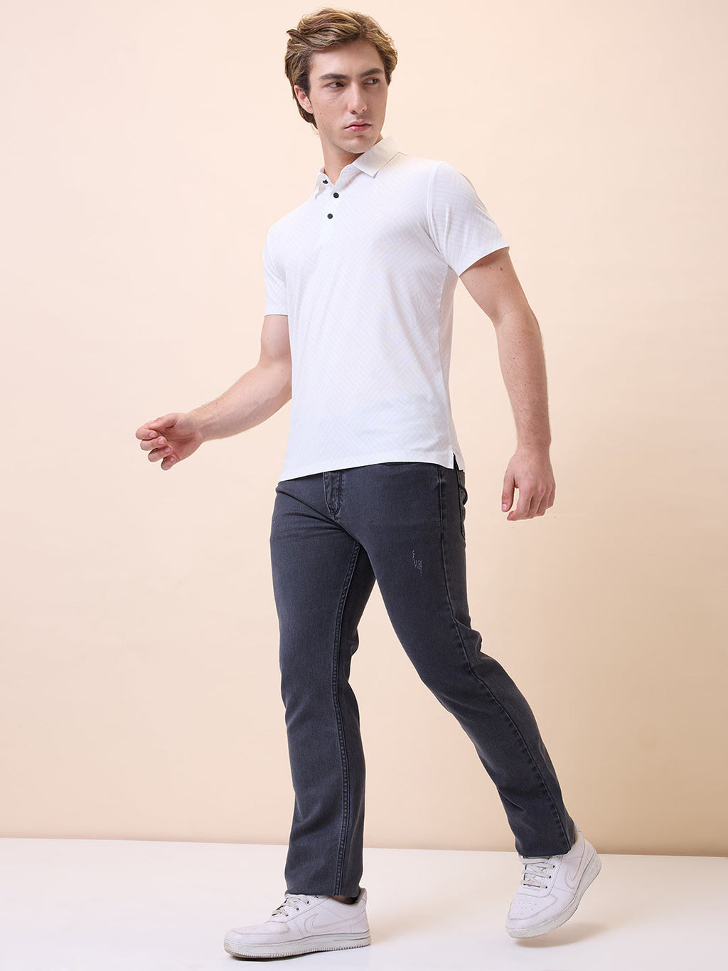 Men's Premium Printed Polo Collar Half Sleeves Regular Fit T-shirt