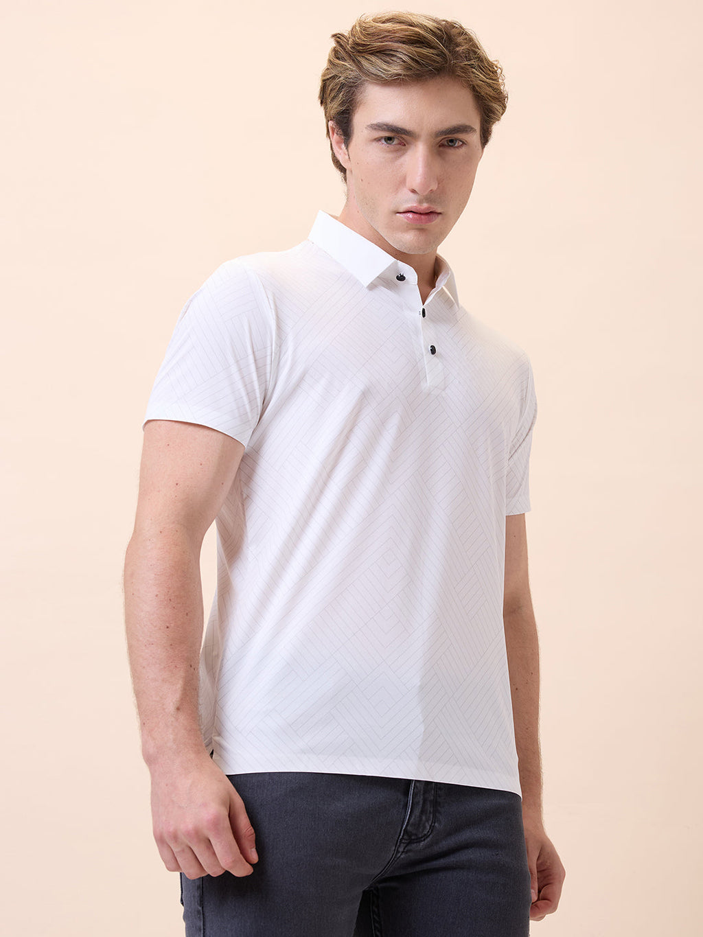 Men's Premium Printed Polo Collar Half Sleeves Regular Fit T-shirt