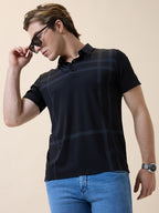 Men's Premium Printed Polo Collar Half Sleeves Regular Fit T-shirt