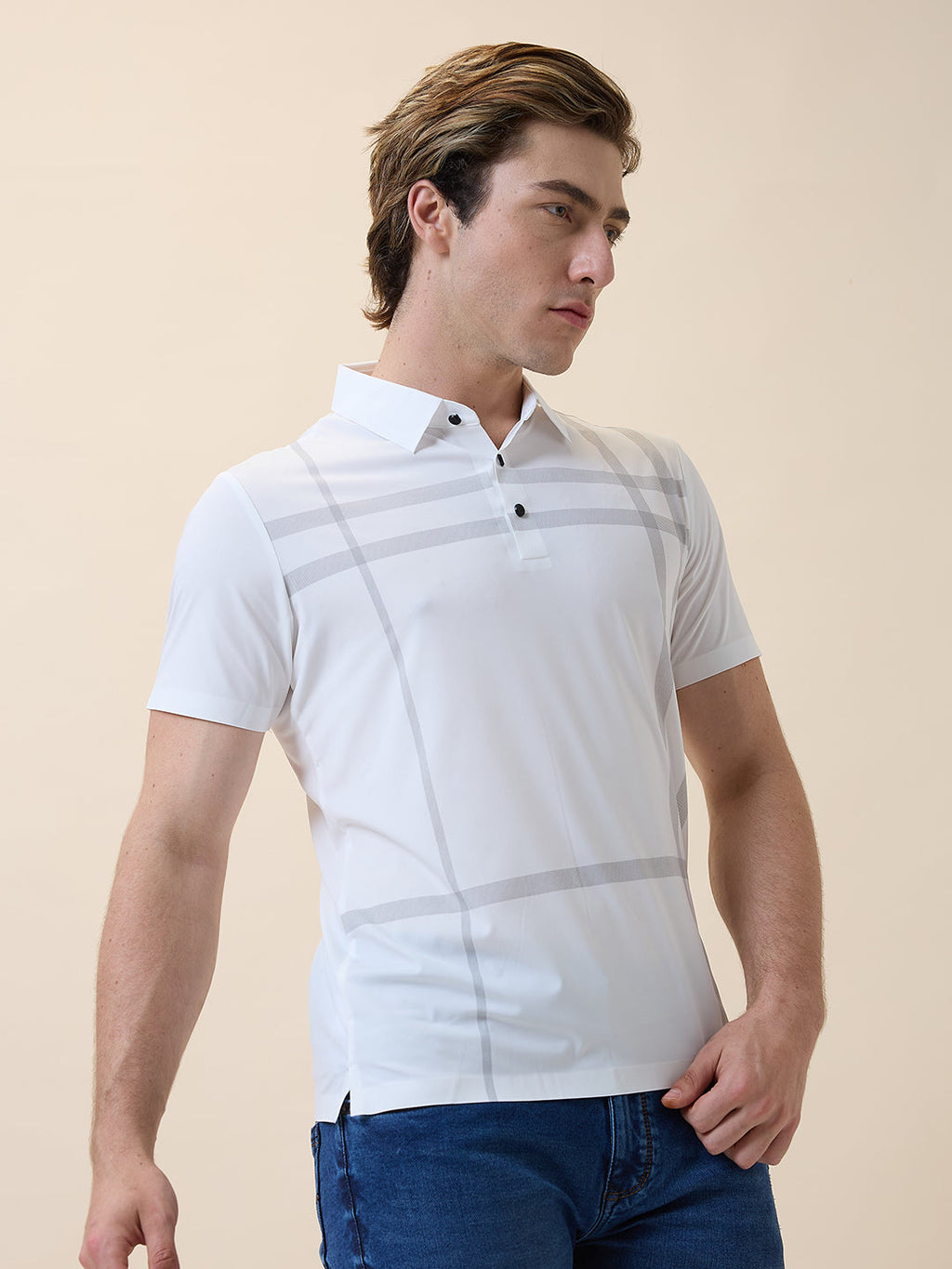 Men's Premium Printed Polo Collar Half Sleeves Regular Fit T-shirt