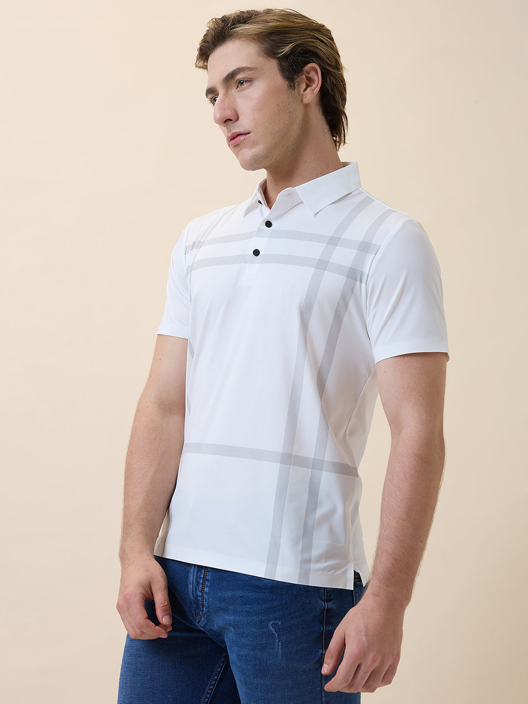 Men's Premium Printed Polo Collar Half Sleeves Regular Fit T-shirt Secondary image
