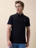 Men's Premium Solid Polo Collar Half Sleeves Regular Fit T-shirt