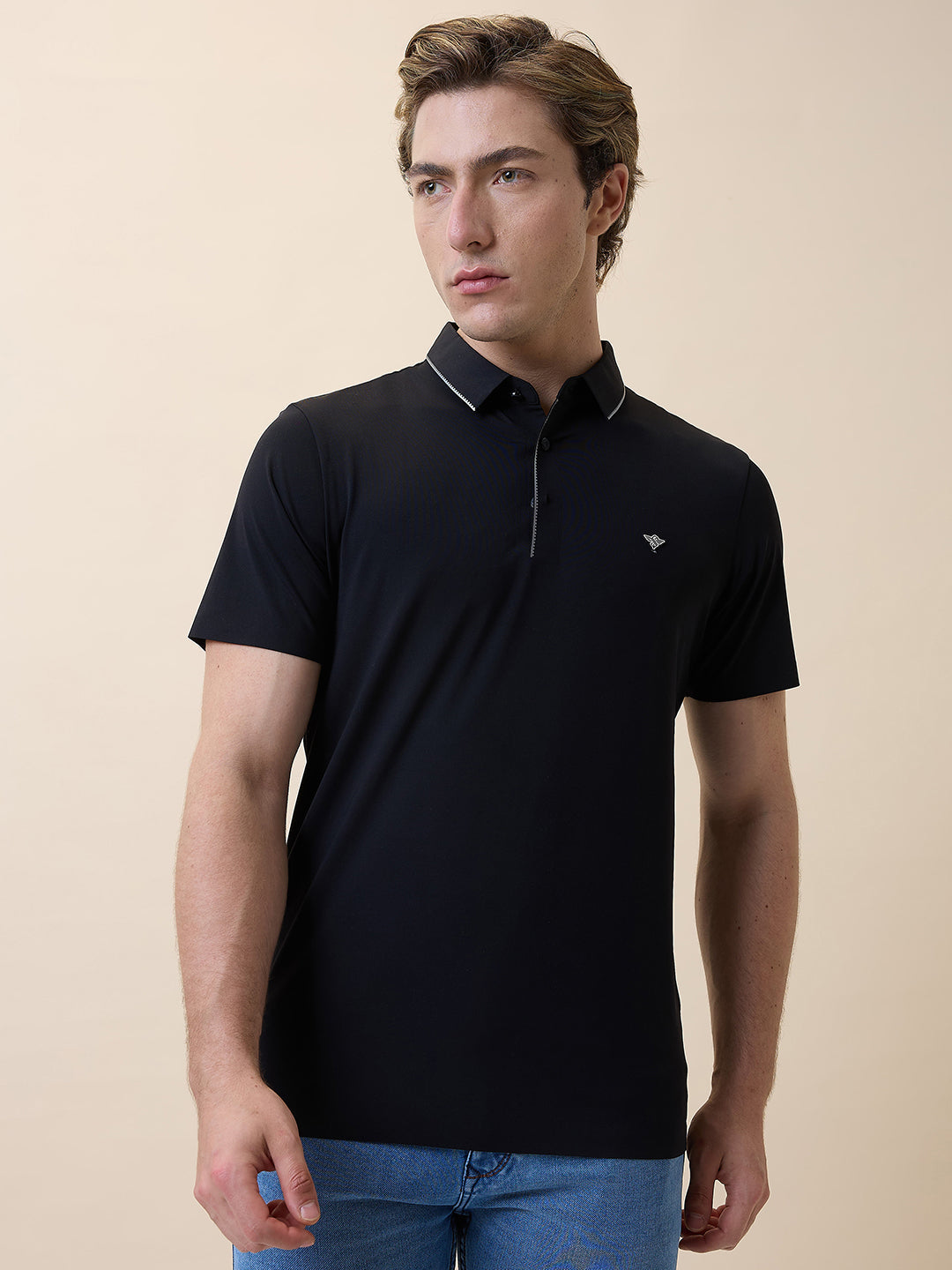 Men's Premium Solid Polo Collar Half Sleeves Regular Fit T-shirt