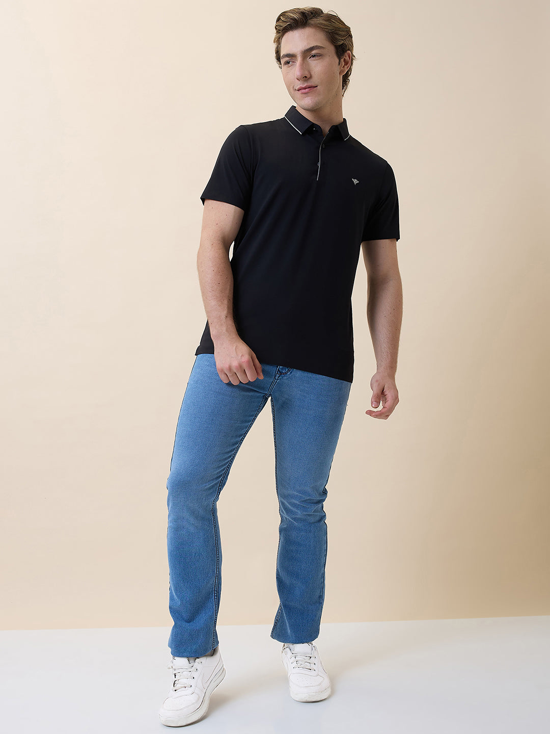 Men's Premium Solid Polo Collar Half Sleeves Regular Fit T-shirt