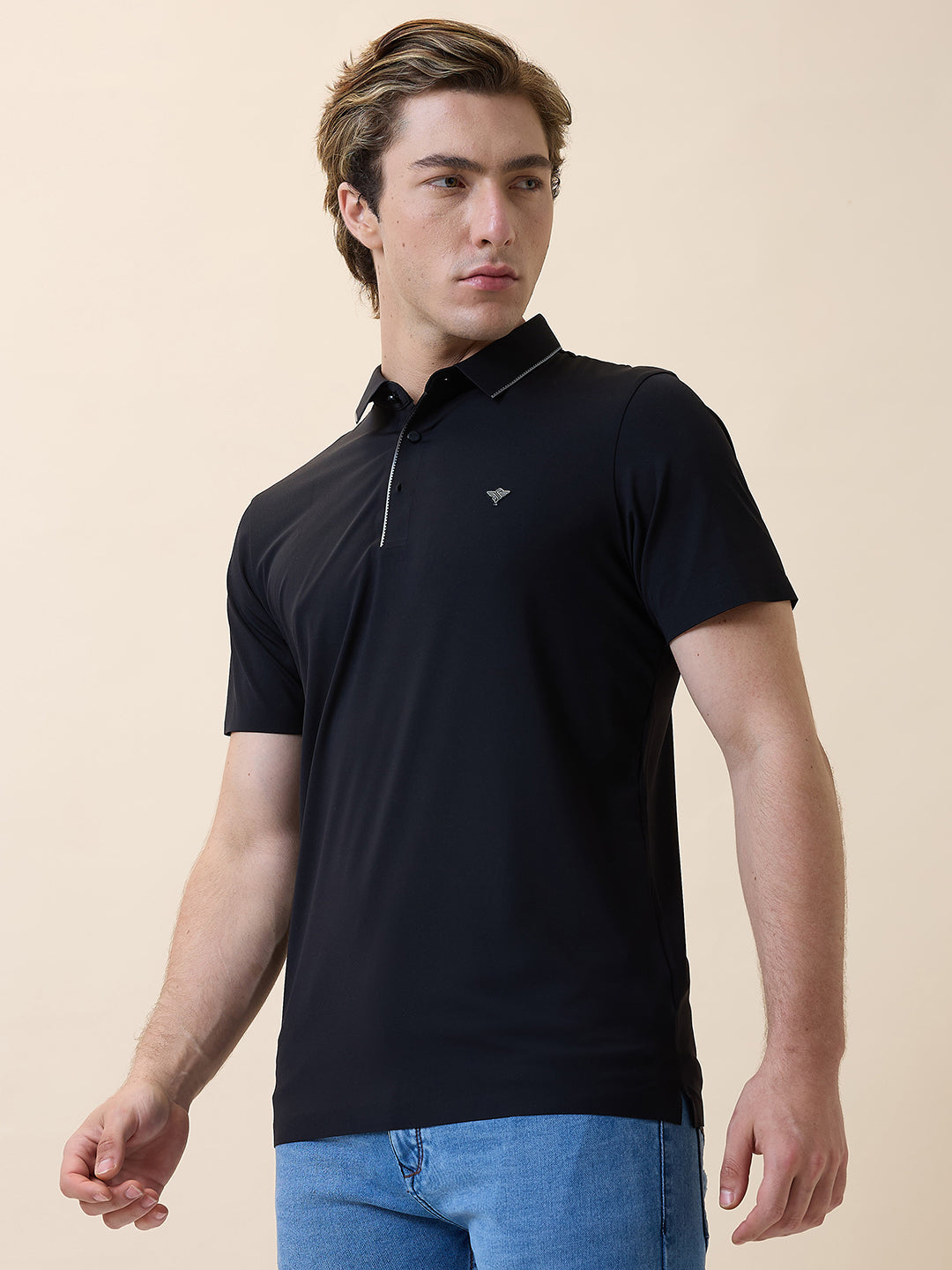 Men's Premium Solid Polo Collar Half Sleeves Regular Fit T-shirt