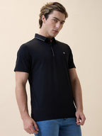 Men's Premium Solid Polo Collar Half Sleeves Regular Fit T-shirt