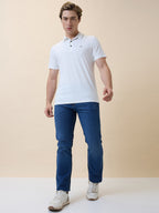 Men's Premium Solid Polo Collar Half Sleeves Regular Fit T-shirt