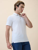 Men's Premium Solid Polo Collar Half Sleeves Regular Fit T-shirt