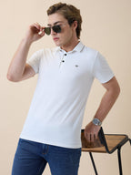 Men's Premium Solid Polo Collar Half Sleeves Regular Fit T-shirt
