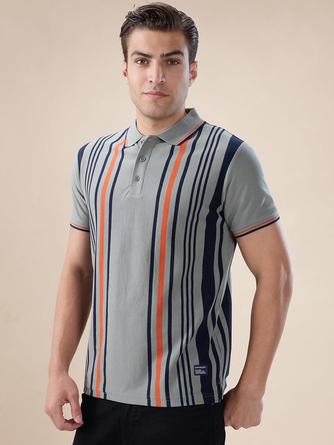 Sage Striped Polo
