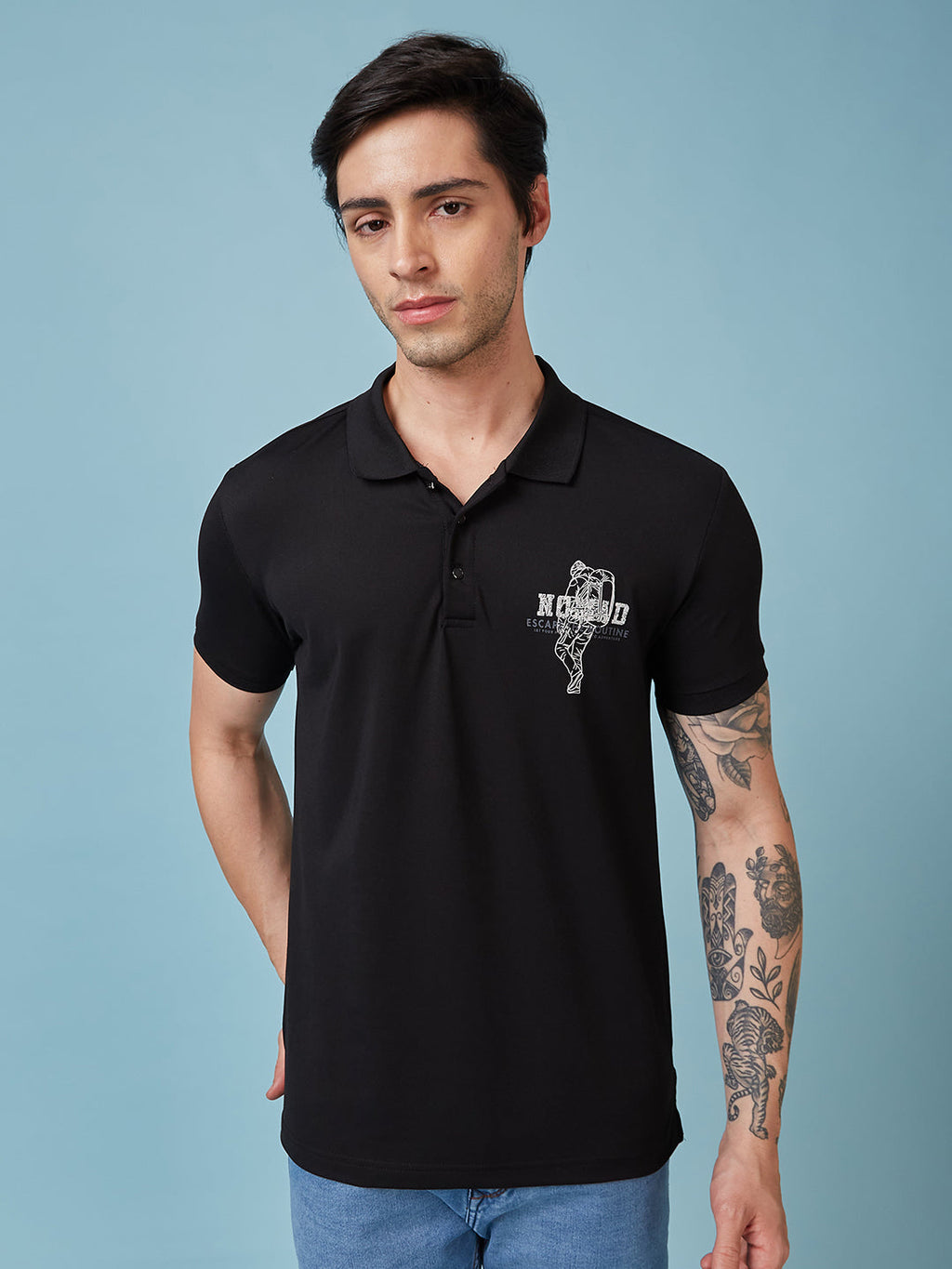 Men's Printed Polo Neck Half Sleeves T-shirts