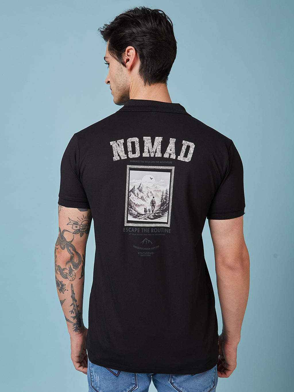 Men's Printed Polo Neck Half Sleeves T-shirts
