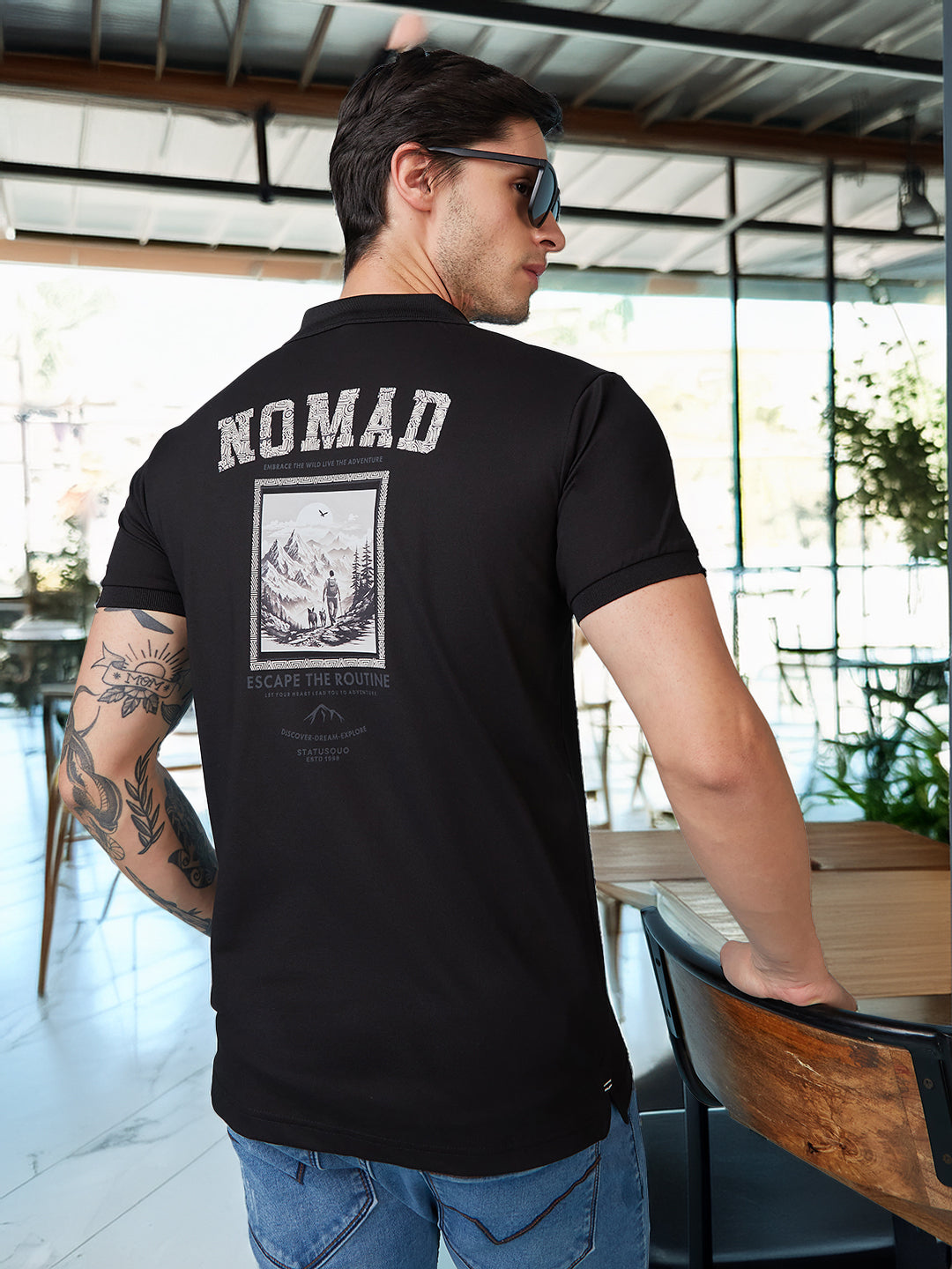 Men's Printed Polo Neck Half Sleeves T-shirts