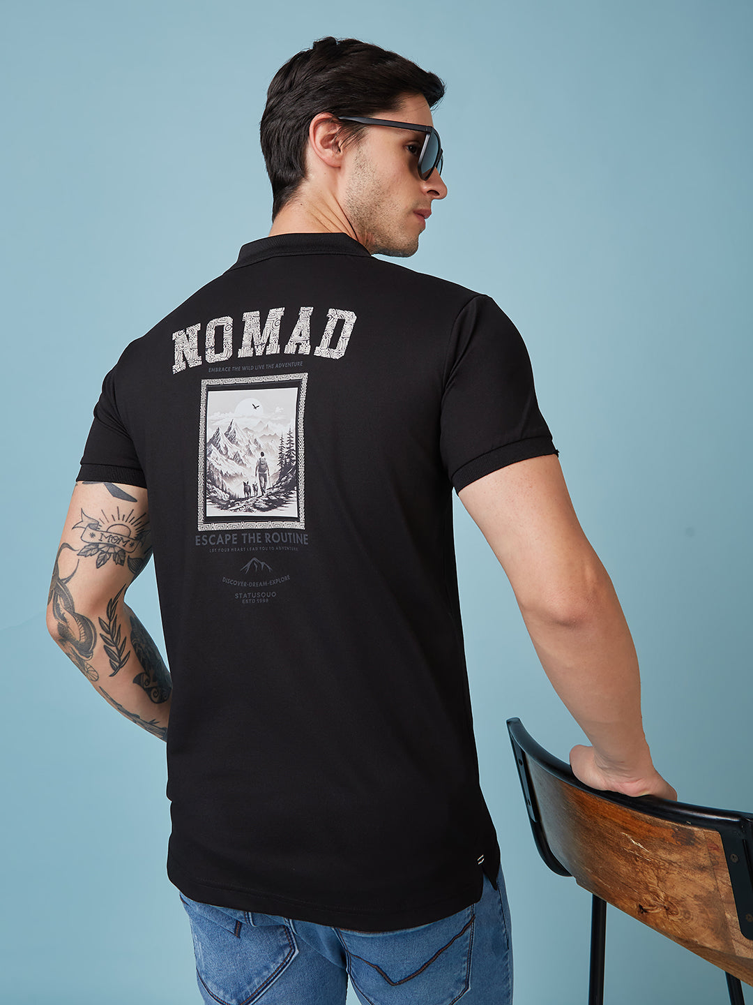 Men's Printed Polo Neck Half Sleeves T-shirts