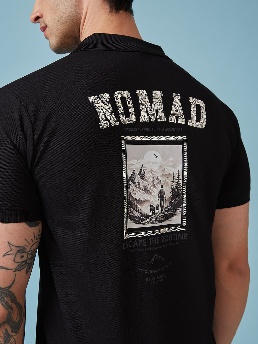 Men's Printed Polo Neck Half Sleeves T-shirts