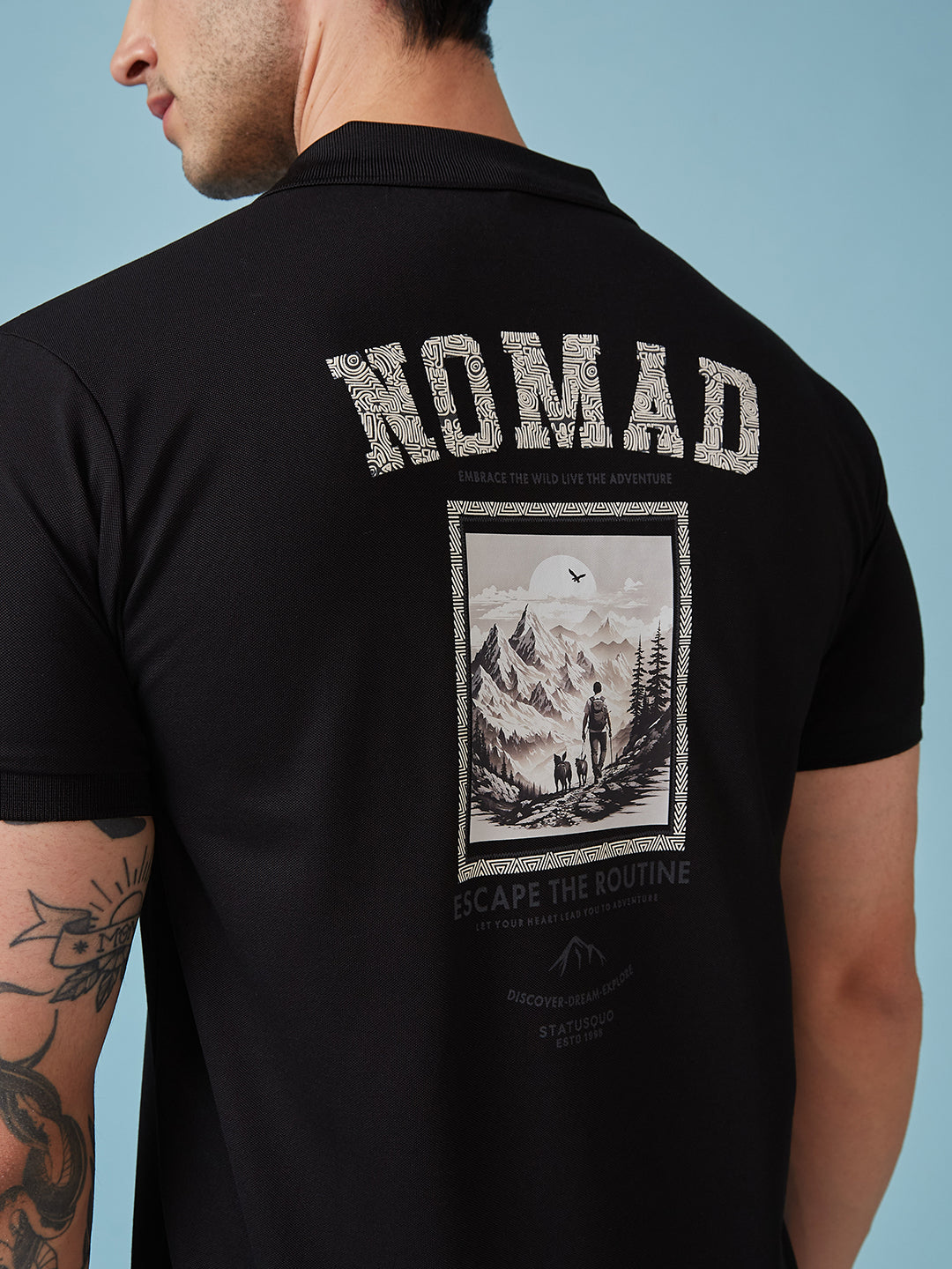 Men's Printed Polo Neck Half Sleeves T-shirts