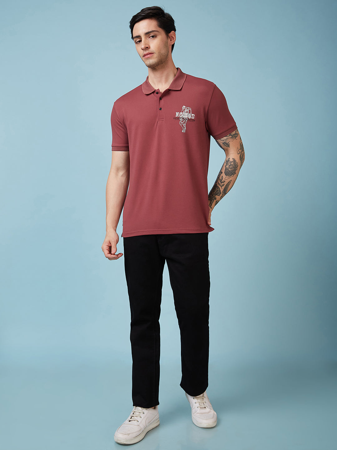 Men's Printed Polo Neck Half Sleeves T-shirts