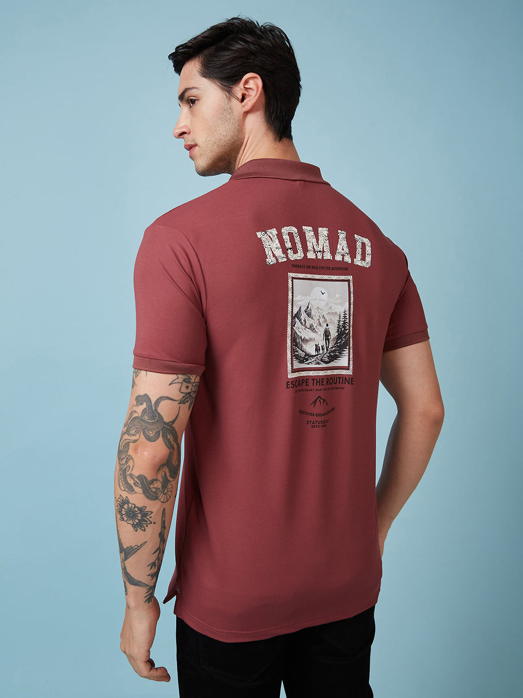 Men's Printed Polo Neck Half Sleeves T-shirts