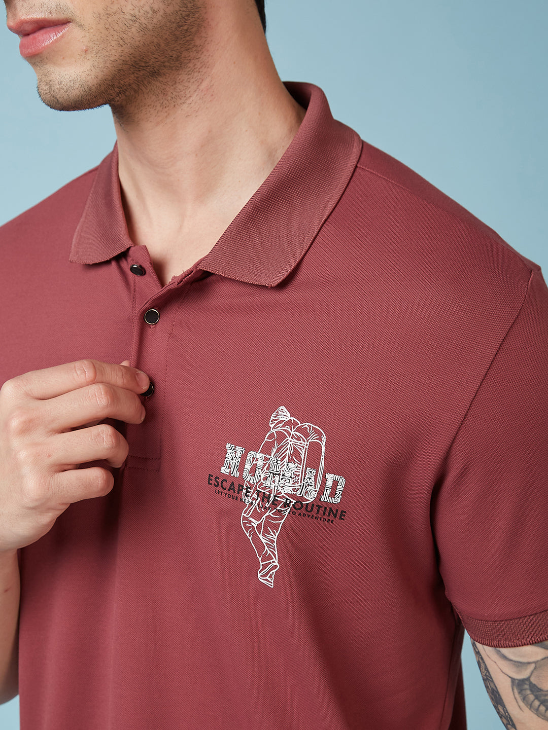 Men's Printed Polo Neck Half Sleeves T-shirts