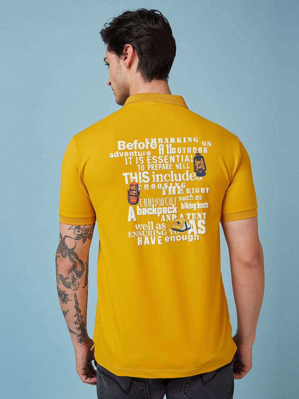 Men's Printed Polo Neck Half Sleeves T-shirts