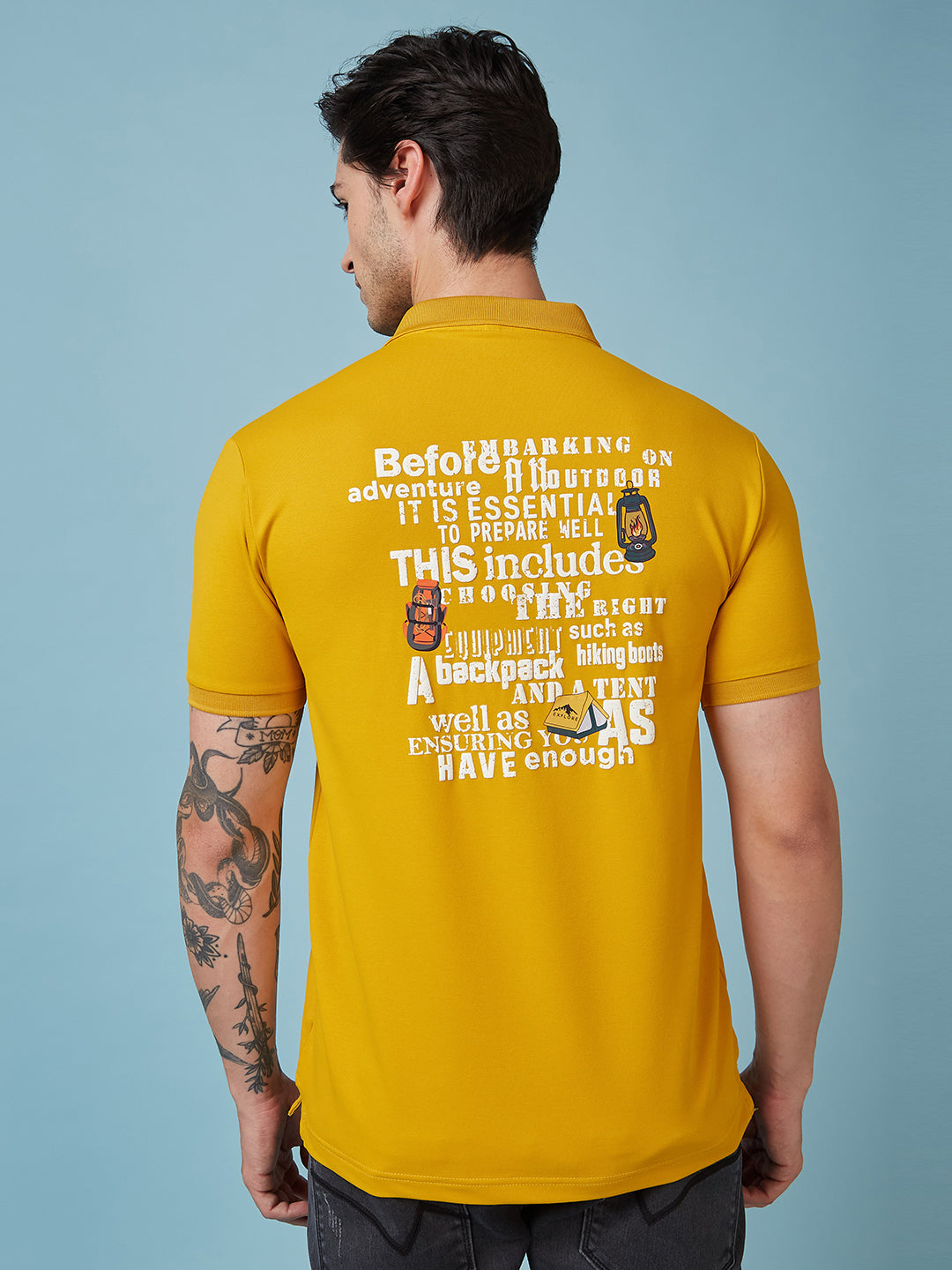 Men's Printed Polo Neck Half Sleeves T-shirts