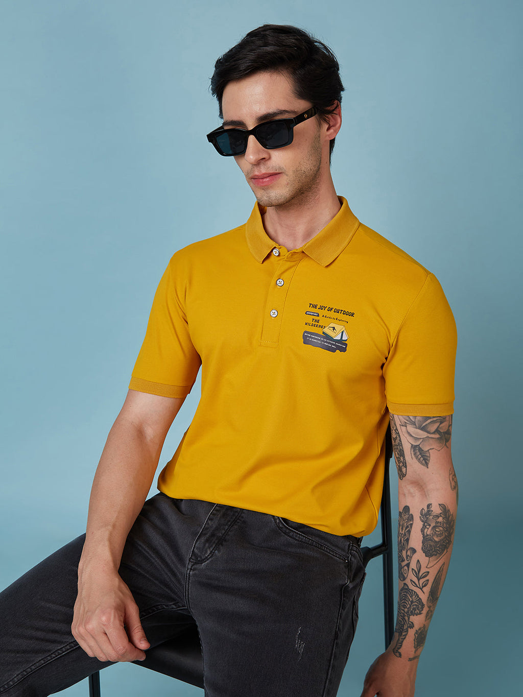 Men's Printed Polo Neck Half Sleeves T-shirts