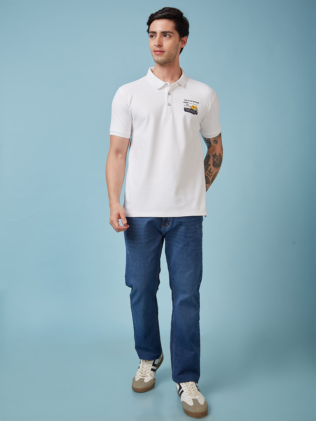 Men's Printed Polo Neck Half Sleeves T-shirt