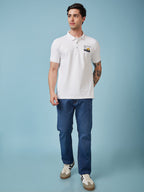 Men's Printed Polo Neck Half Sleeves T-shirt