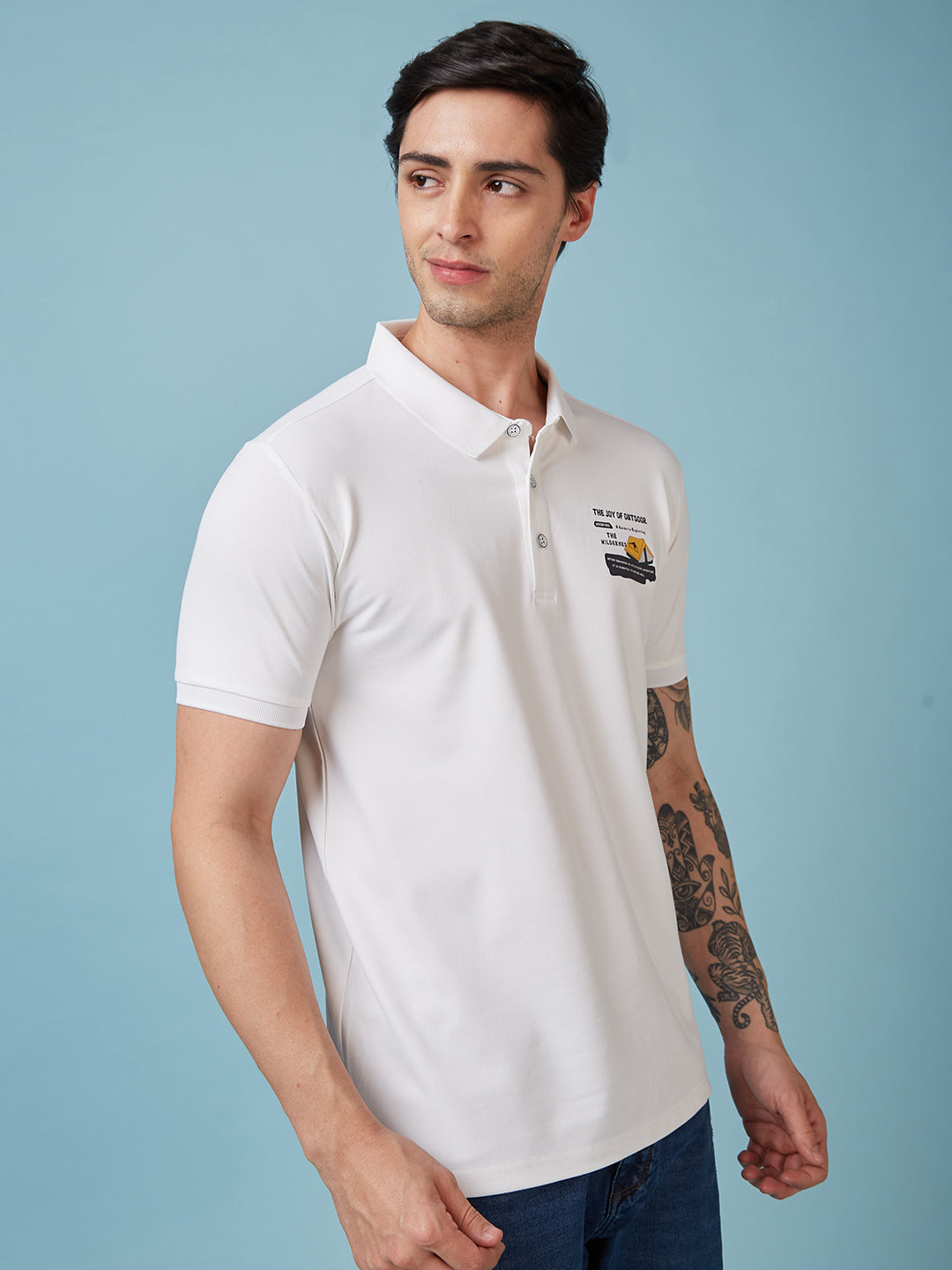 Men's Printed Polo Neck Half Sleeves T-shirt Secondary image