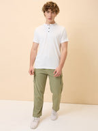Status Quo Men's Solid Henley Neck Half Sleeves Regular Fit T-shirt