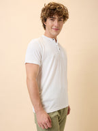 Status Quo Men's Solid Henley Neck Half Sleeves Regular Fit T-shirt