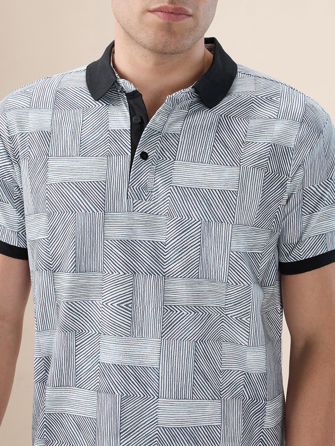 Geometric Print Polo
