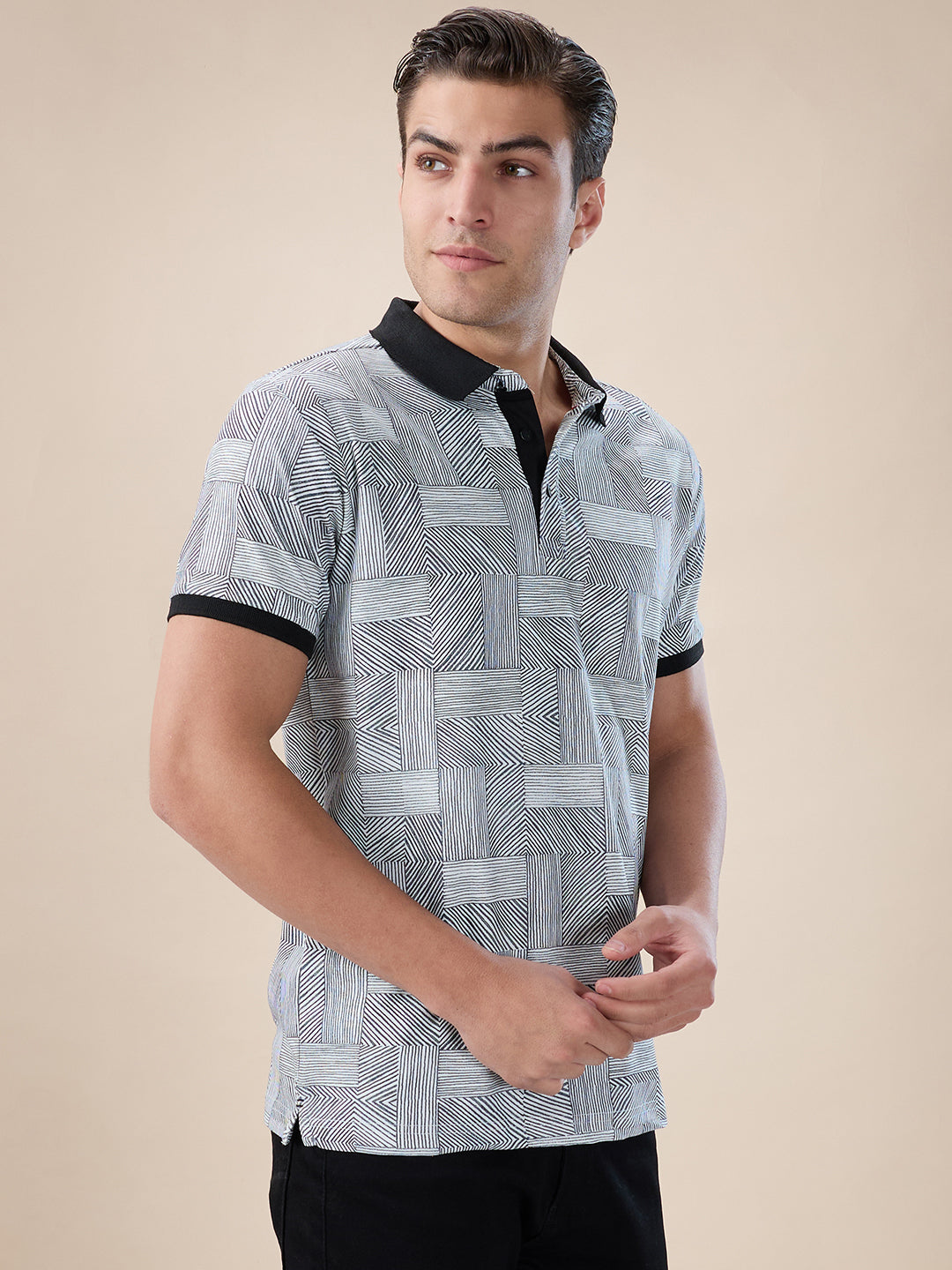 Geometric Print Polo