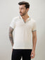 Men's Textured Solid Half Sleeves Polo T-Shirt with Tipping Detail