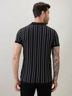 Men's Striped Regular Fit Half Sleeves Polo T-Shirt