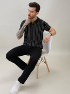 Men's Striped Regular Fit Half Sleeves Polo T-Shirt