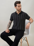 Men's Striped Regular Fit Half Sleeves Polo T-Shirt