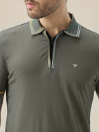 Men's Solid Regular Fit Half Sleeves Polo T-Shirt With Dual Color Tipping