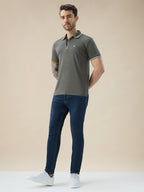 Men's Solid Regular Fit Half Sleeves Polo T-Shirt With Dual Color Tipping